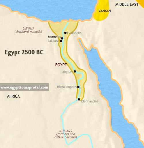 Ancient Egypt Map 2500 BCE Ancient Egypt Map 2500 BCE - Egypt Tours Portal