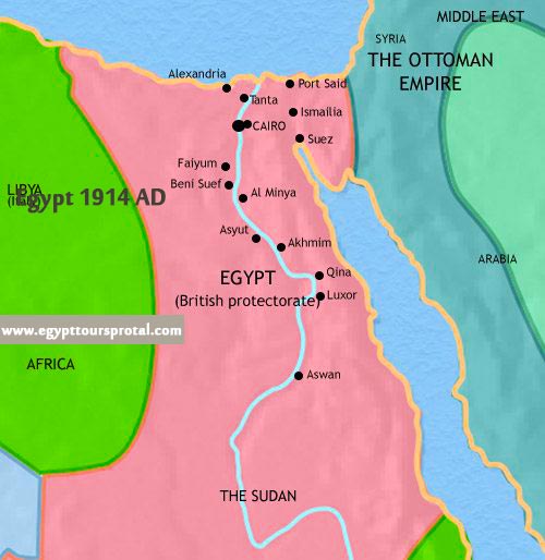 Egypt Map 1914 AD Egypt Map 1914 AD - Egypt Tours Portal