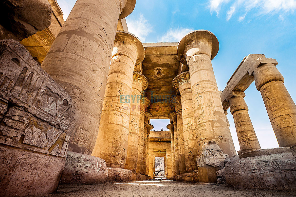 Ancient Columns inside Ramesseum - Egypt Tours Portal