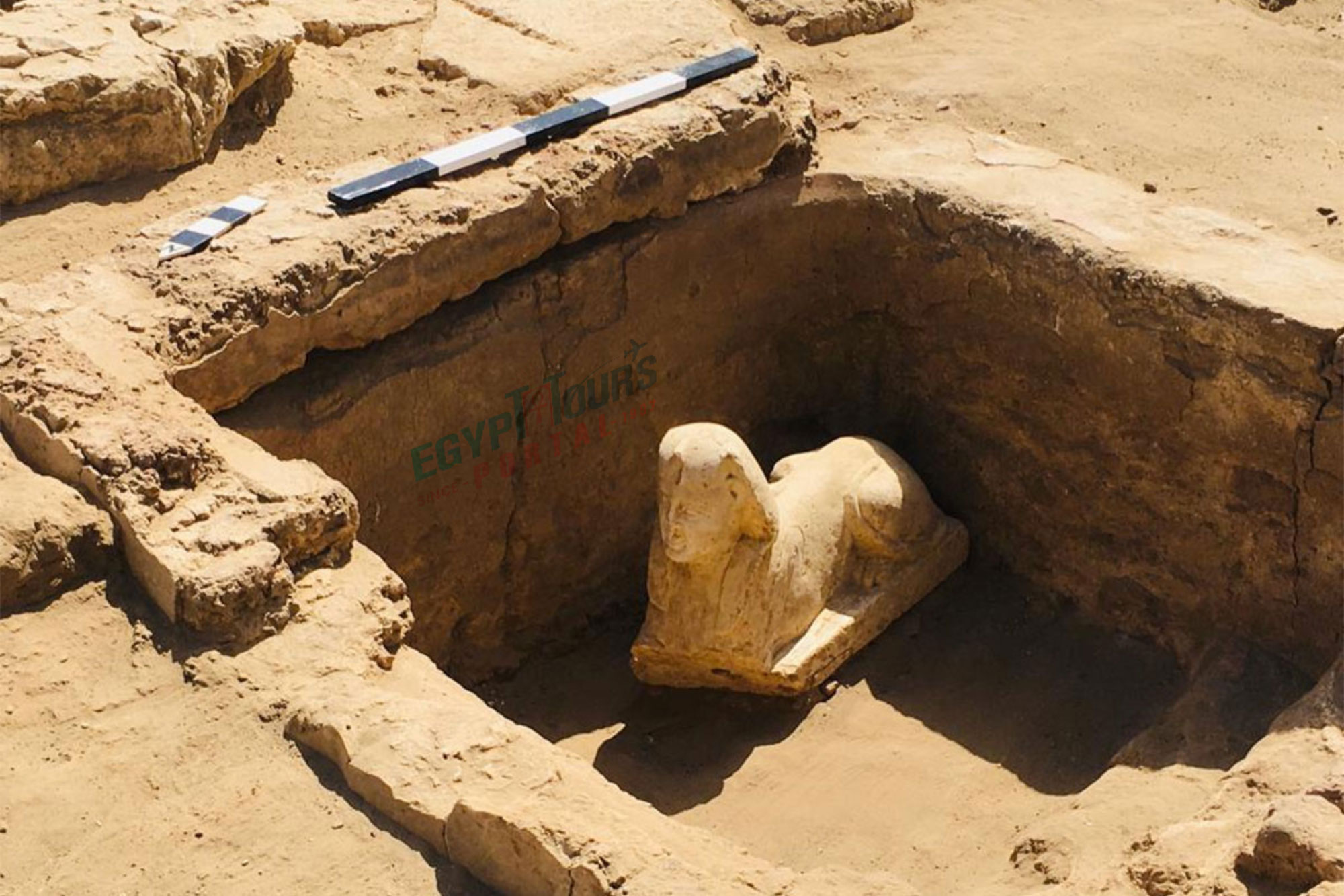 New Discovery of Sphinx and Remains of Claudius' Cabin Next to Dendera - Egypt Tours Portal