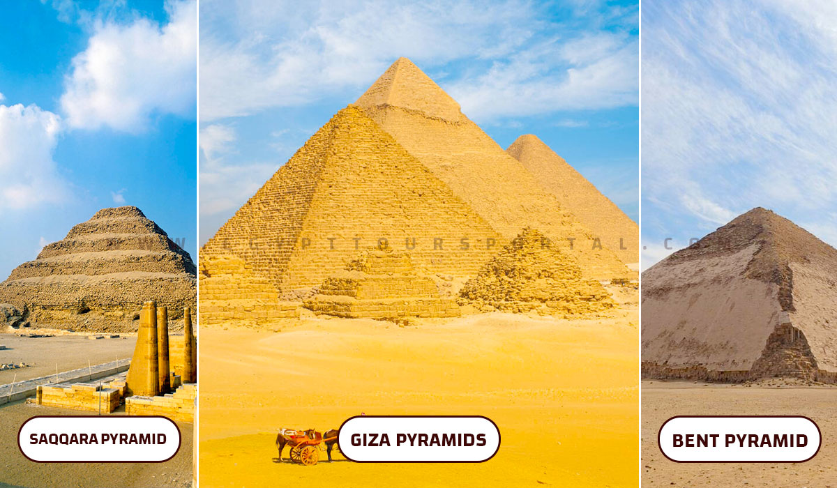 Pyramids of Giza Pyramids, Saqqara Step Pyramid & the Bent Pyramid - Ancient Egyptian Architecture - Egypt Tour