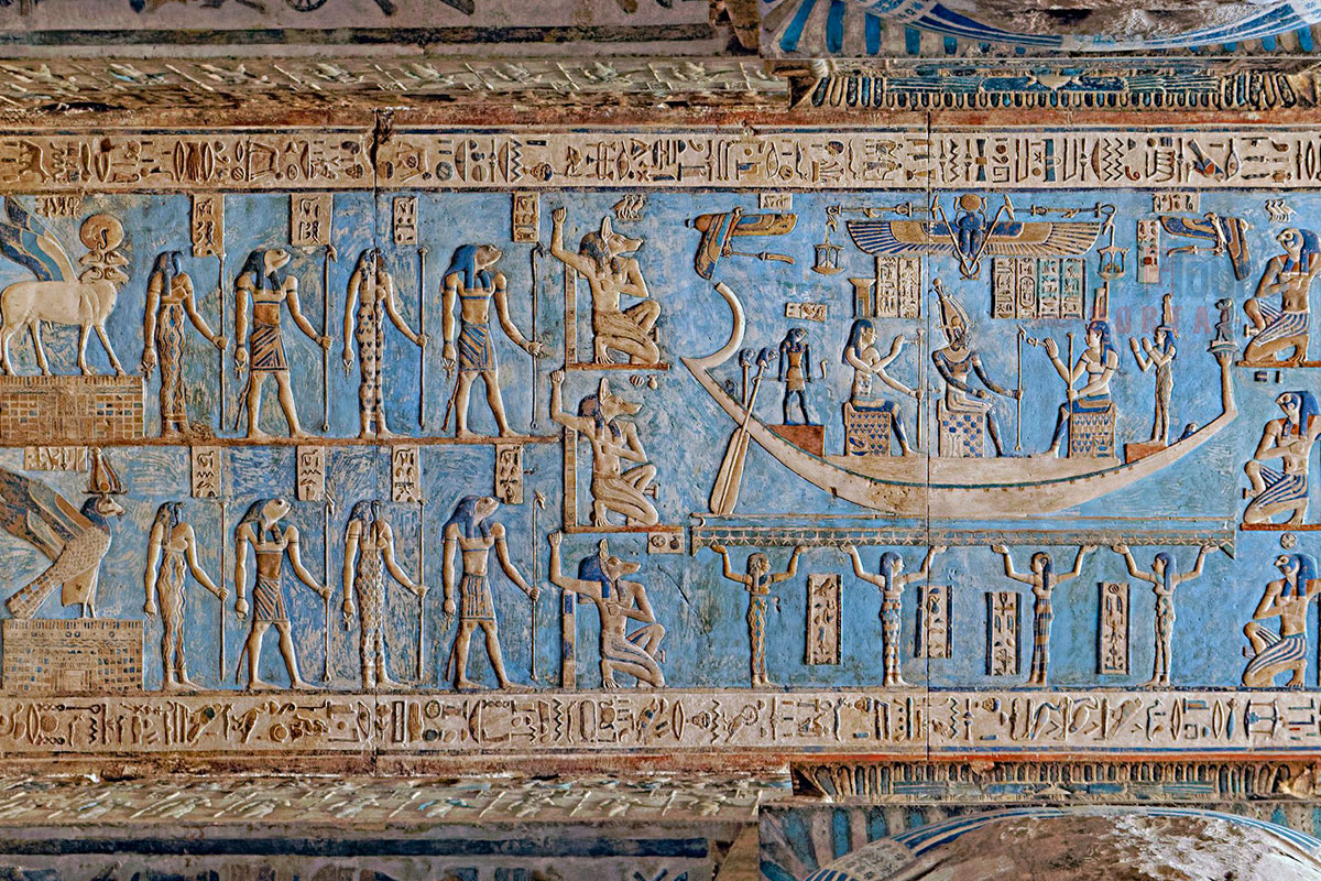 MY EGYPT エジプシャンオイル ZODIAC CALENDAR Ancient Egypt Astrological Calendar Papyrus Painting - Sun