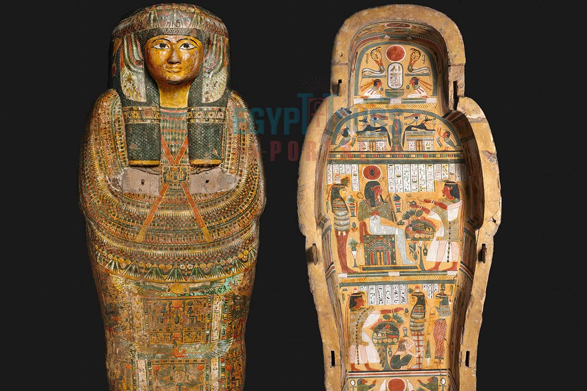 Ancient Egyptian Painted Sarcophagus - Egypt Tours Portal
