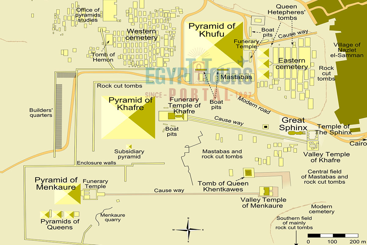 Layout of The Giza Pyramids Complex - Egypt Tours Portal
